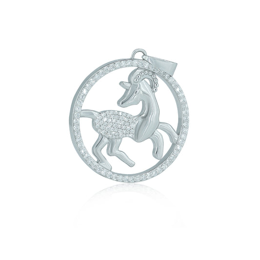"ARIES" Zodiac Pendant with vvs Moissanite Diamond Diamlux