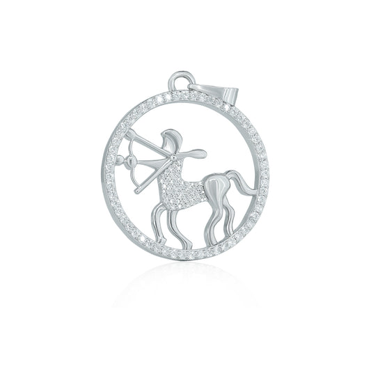 "SAGITTARIOUS" Zodiac Pendant with vvs moissanite diamond Diamlux
