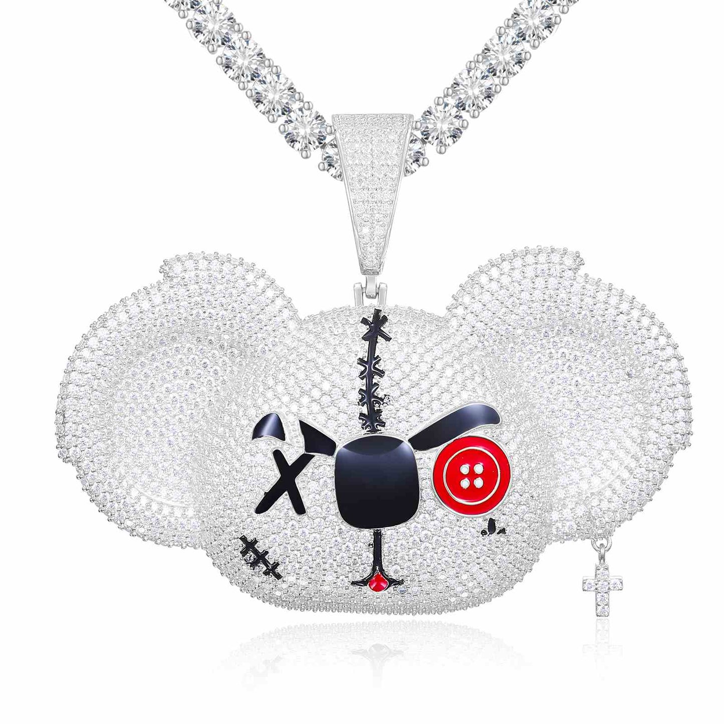 Big Ears Koala Cartoon Animal Pendant with Moissanite Diamond