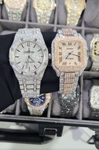 fully iced out moissanite diamond Cartap watch Diamlux