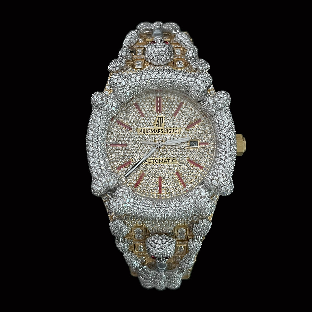 Fully Iced-out AP Skeliton Watch With VVS Moissanite Diamond Diamlux