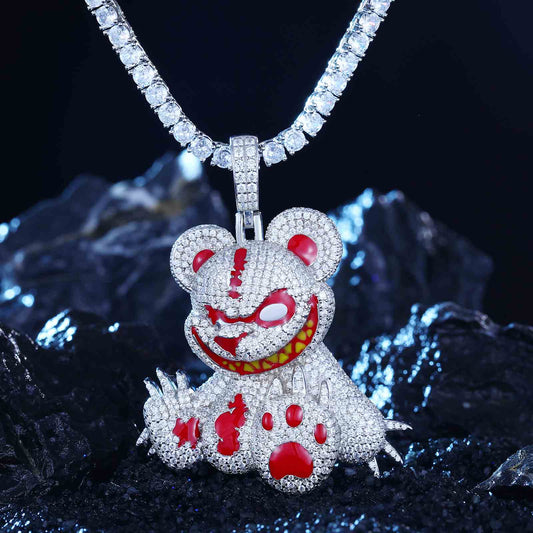 Diamlu Evil  Teddy Bear Pendant