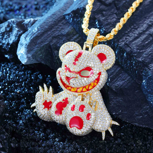 Diamlu Evil  Teddy Bear Pendant