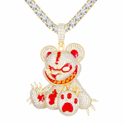 Diamlu Evil  Teddy Bear Pendant