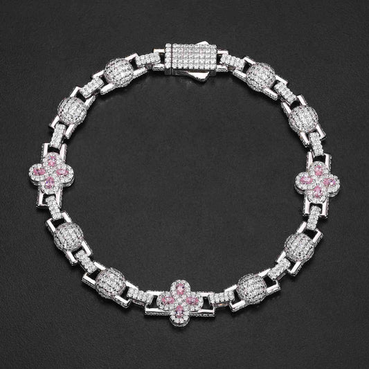 Pear Cut Four Leaf Clover Bracelet with Moissanite Diamond