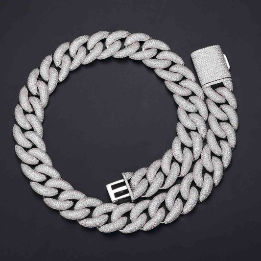Fully Iced-out Bubble Cuban Chain With VVS Moissanite Diamond Diamlux