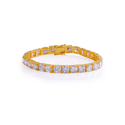 Gold Plated Round Cut Diamond Tennis Bracelet-DX-BC-0100 G