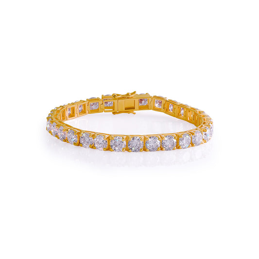 Gold Plated Round Cut Diamond Tennis Bracelet-DX-BC-0100 G