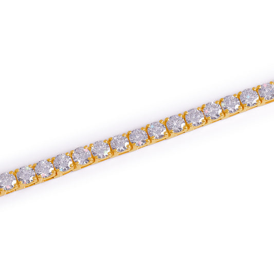 Gold Plated Round Cut Diamond Tennis Bracelet-DX-BC-0100 G