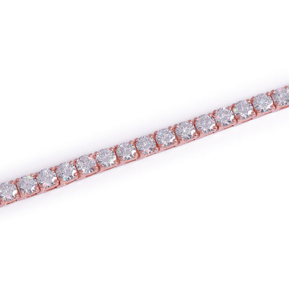 Rose Gold Plated Round Diamond Tennis Bracelet-DX-BC-0100 R