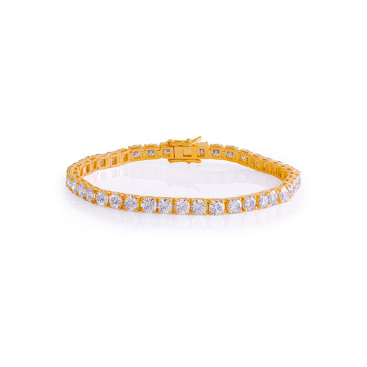 Gold Plated Slim Diamond Tennis Bracelet-DX-BC-0101 G