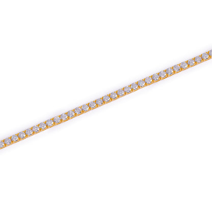 Gold Plated Slim Diamond Tennis Bracelet-DX-BC-0101 G