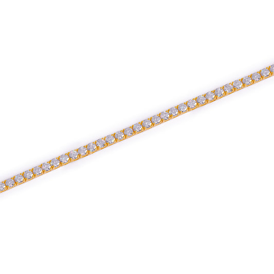 Gold Plated Slim Diamond Tennis Bracelet-DX-BC-0101 G