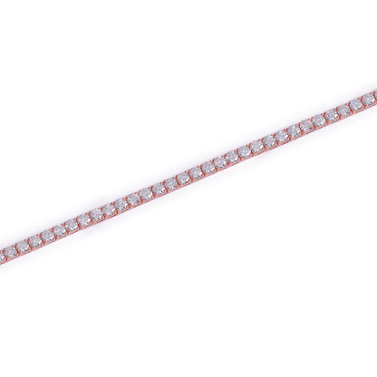 Rose Gold Slim Diamond Tennis Bracelet
