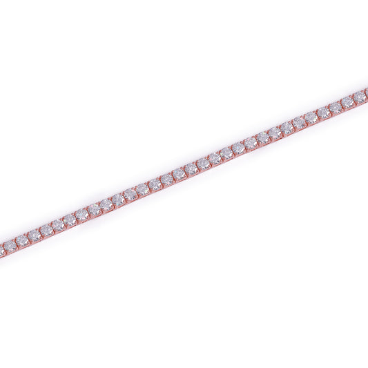 Rose Gold Slim Diamond Tennis Bracelet