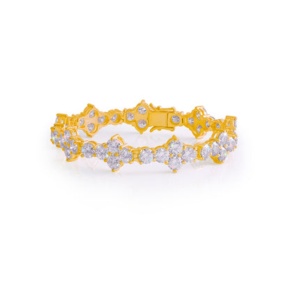 Gold Plated Royal Vintage Diamond Bracelet-DX-BC-0103 G