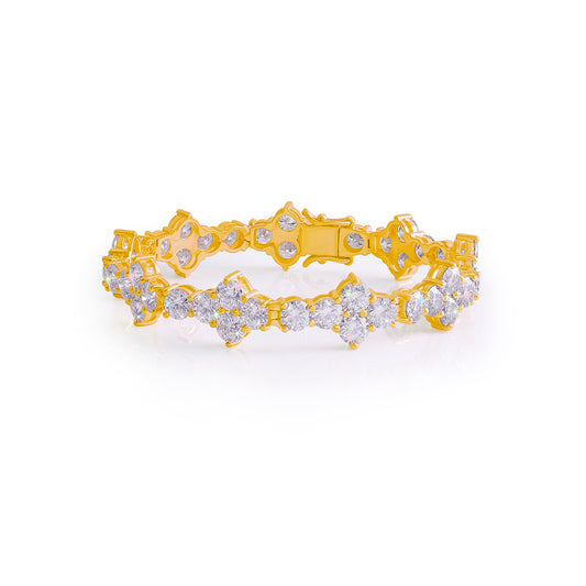 Gold Plated Royal Vintage Diamond Bracelet-DX-BC-0103 G