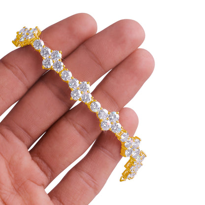 Gold Plated Royal Vintage Diamond Bracelet-DX-BC-0103 G