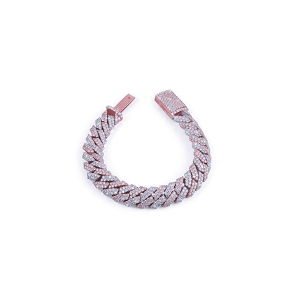 Rose Gold Diamond Cuban Link Bracelet – Bold Sparkle-DX-BC-0112