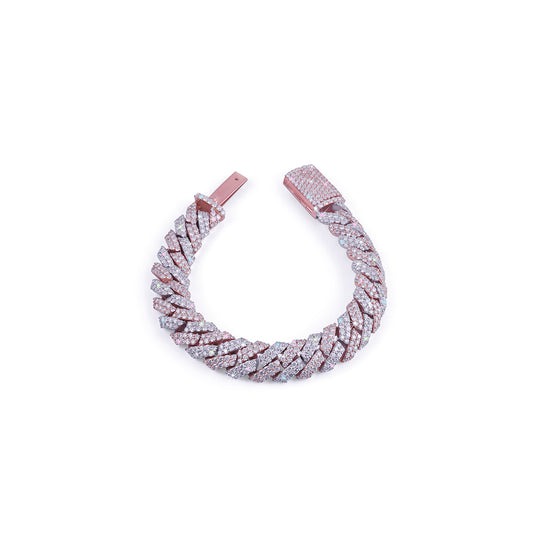 Rose Gold Diamond Cuban Link Bracelet – Bold Sparkle-DX-BC-0112
