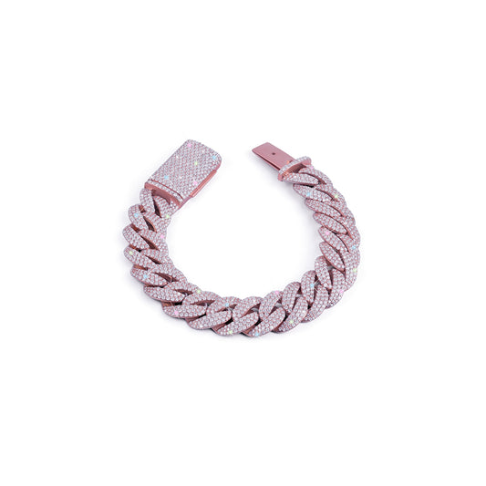 Rose Gold Fully Iced Cuban Link Bracelet – Premium Shine-DX-BC-0113