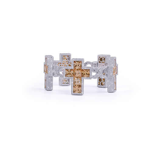 Golden Cross Diamond Bracelet – Royal Religious Style-DX-BC-0118