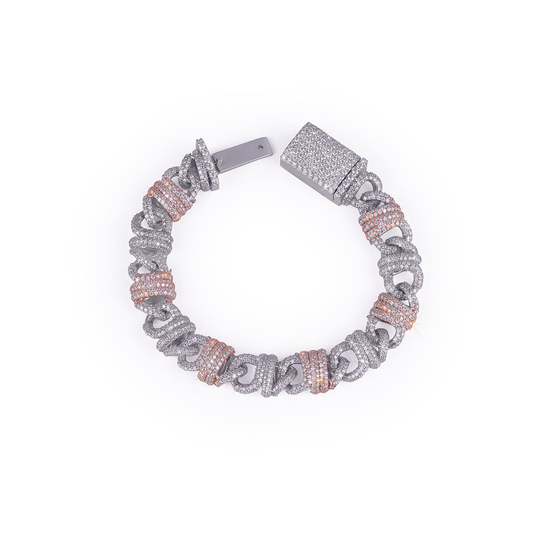 Diamlux White Gold infinity Bracelet