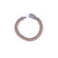 Two-Tone Iced-out Cuban Link Bracelet (White & Yellow Gold)-DX-BC-0124