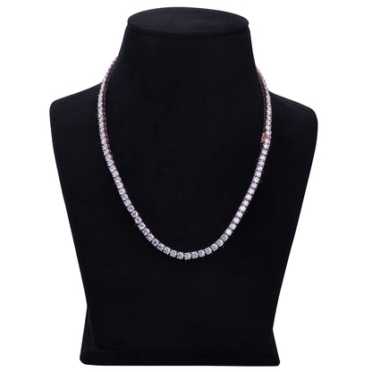 Rose Gold Round-Cut Diamond Tennis Chain-DX-CN-0100R