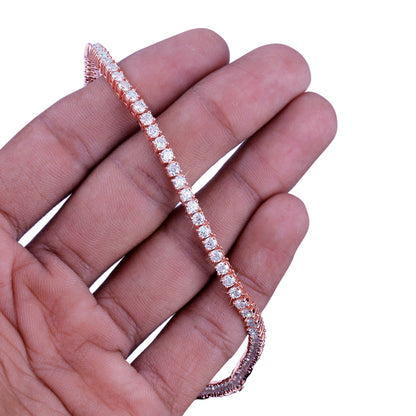 Rose Gold Round-Cut Diamond Tennis Chain-DX-CN-0100R