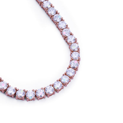 Rose Gold Round-Cut Diamond Tennis Chain-DX-CN-0100R