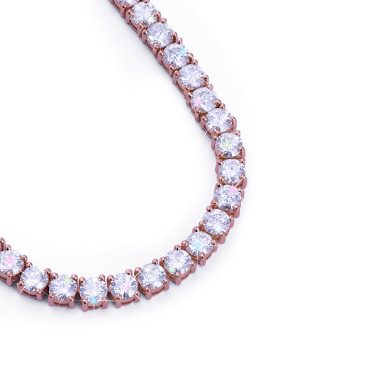 Rose Gold Round-Cut Diamond Tennis Chain-DX-CN-0100R