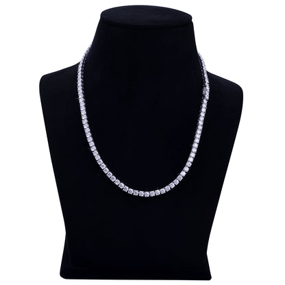 White Gold Round-Cut Diamond Tennis Chain-DX-CN-0100S