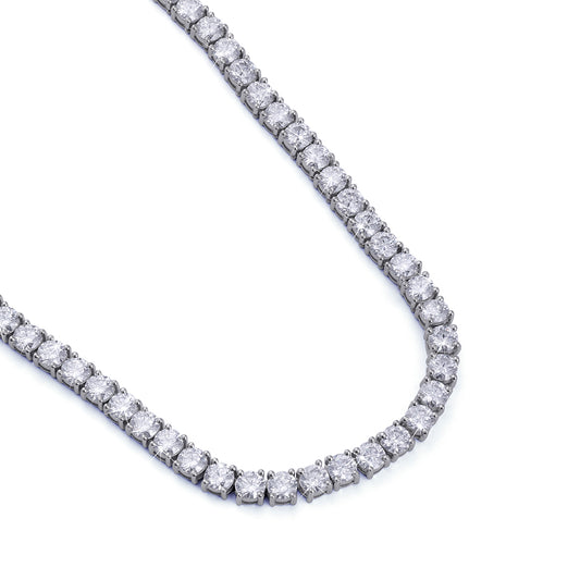 White Gold Round-Cut Diamond Tennis Chain-DX-CN-0100S