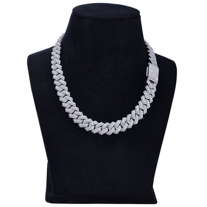 Fully Iced Zigzag Cuban Link Chain-DX-CN-0102