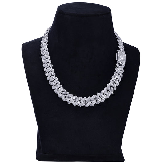 Fully Iced Zigzag Cuban Link Chain-DX-CN-0102