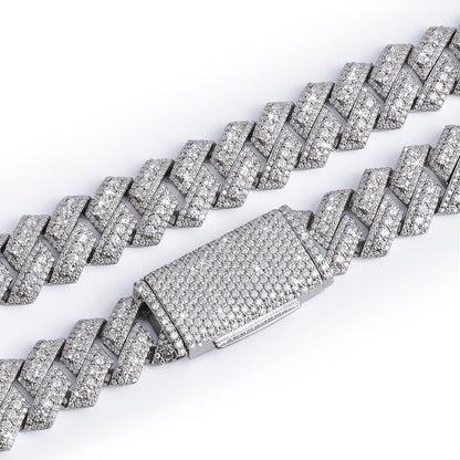 Fully Iced Zigzag Cuban Link Chain-DX-CN-0102