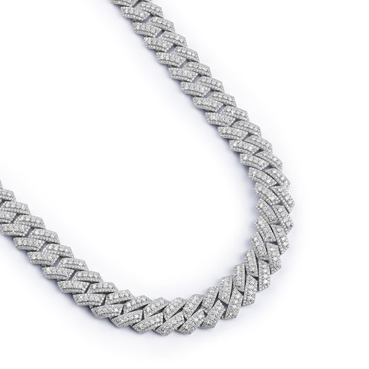 Fully Iced Zigzag Cuban Link Chain-DX-CN-0102