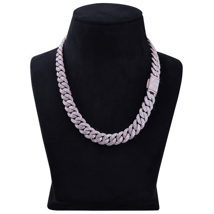 Rose Gold Iced Cuban Link Chain – Fully Flooded Bling Chain-DX-CN-0105