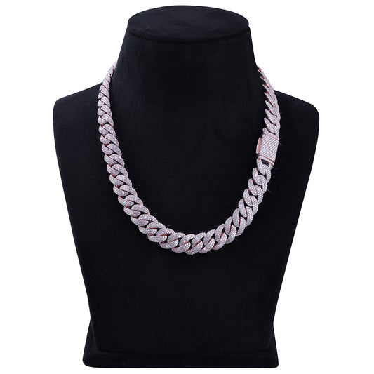Rose Gold Iced Cuban Link Chain – Fully Flooded Bling Chain-DX-CN-0105