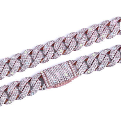 Rose Gold Iced Cuban Link Chain – Fully Flooded Bling Chain-DX-CN-0105