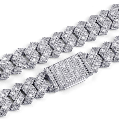 Iced Miami Cuban Link Chain – Baguette Stone Finish-DX-CN-0111