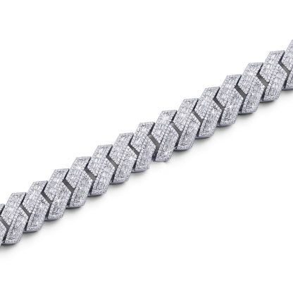Prong Set Diamond Chain – White Gold Heavy Shine Chain-DX-CN-0112