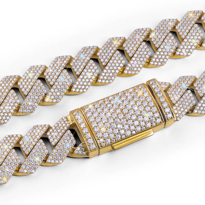 Yellow Gold Cuban Link Chain – Moissanite Diamonds-DX-CN-0113G