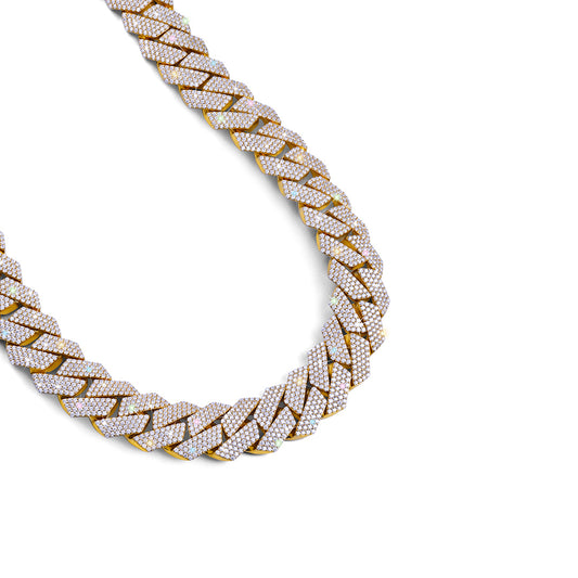 Yellow Gold Cuban Link Chain – Moissanite Diamonds-DX-CN-0113G