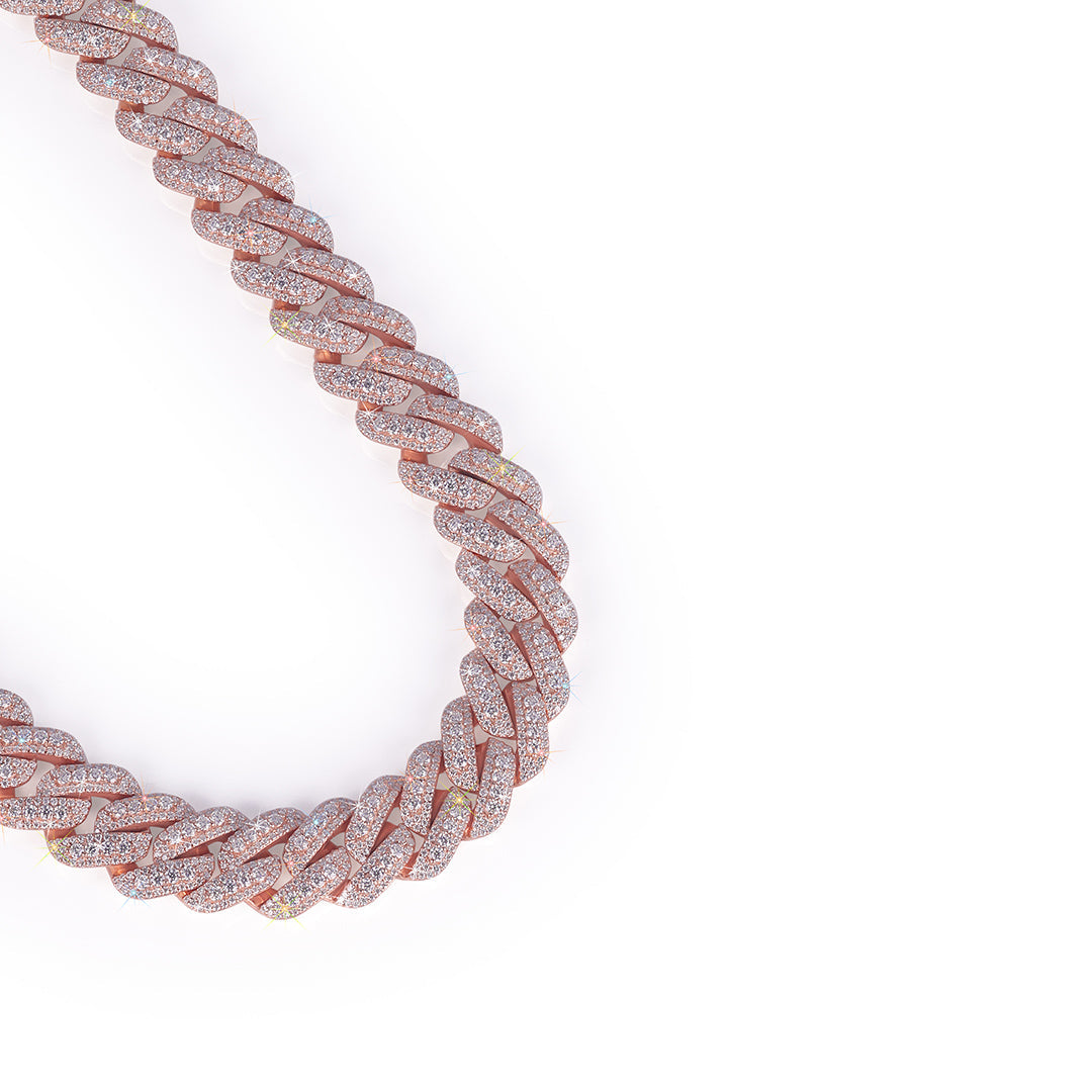 Rose Gold Pave Cuban Link Chain Diamlux