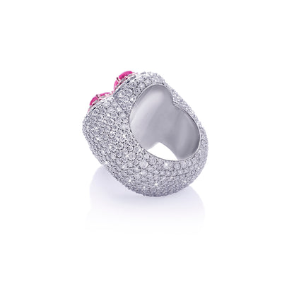Radiant Ruby Bloom Diamond Ring