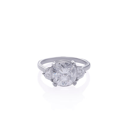 Triple Stone Brilliant Cut Engagement Ring
