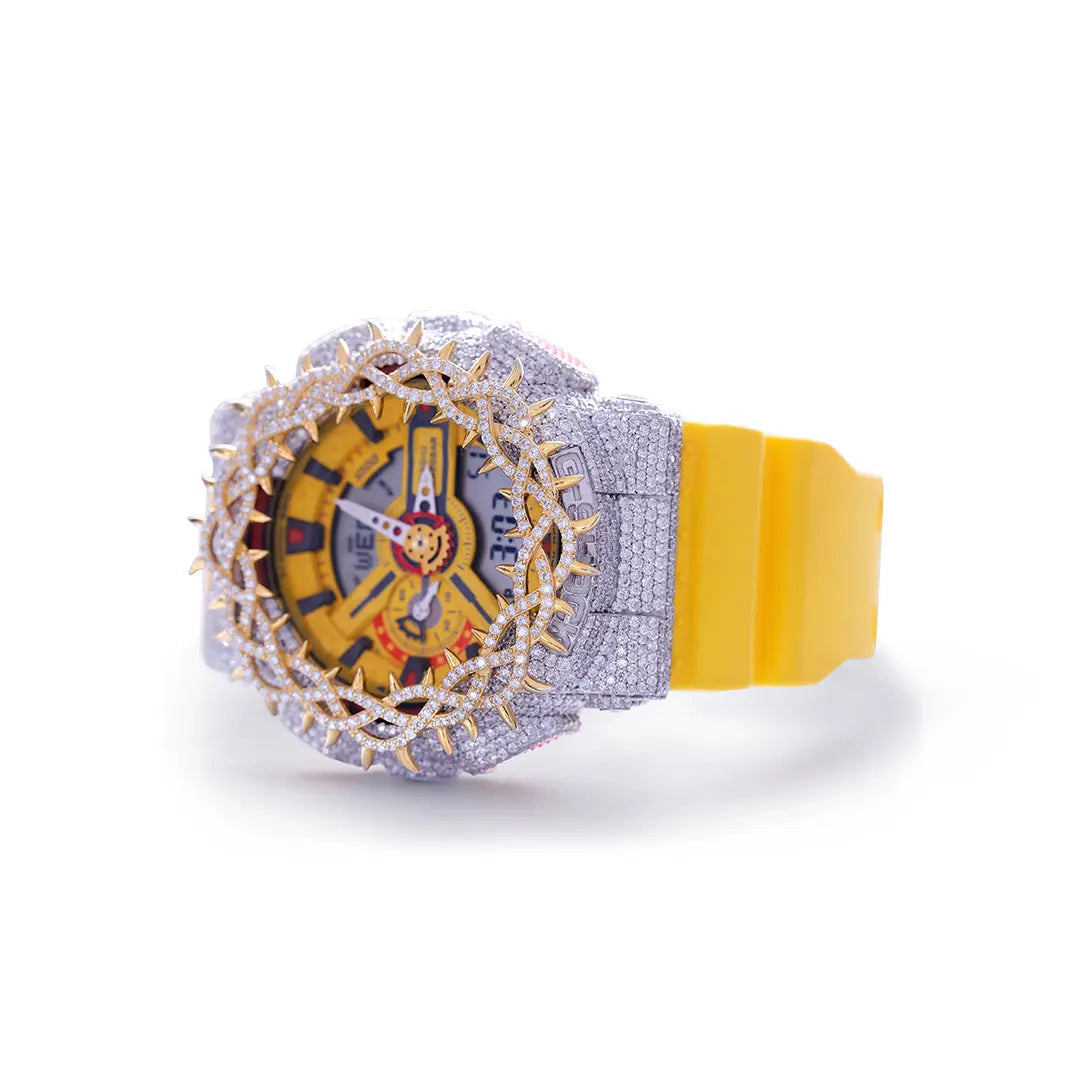 Dual Display Chronograph Watch – Black & Gold Edition Diamlux