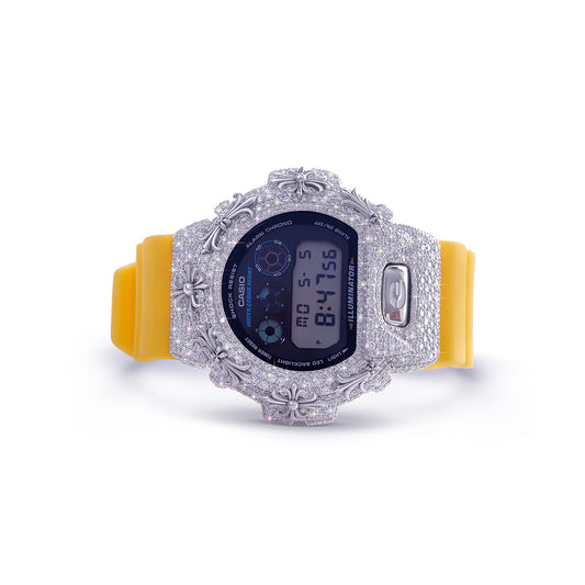 G-Shock DX-GS-0109 – Yellow Military Style with Handmade Diamond Bezel